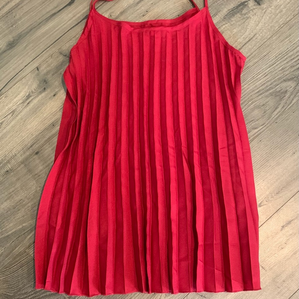 Textured Red Tank Top